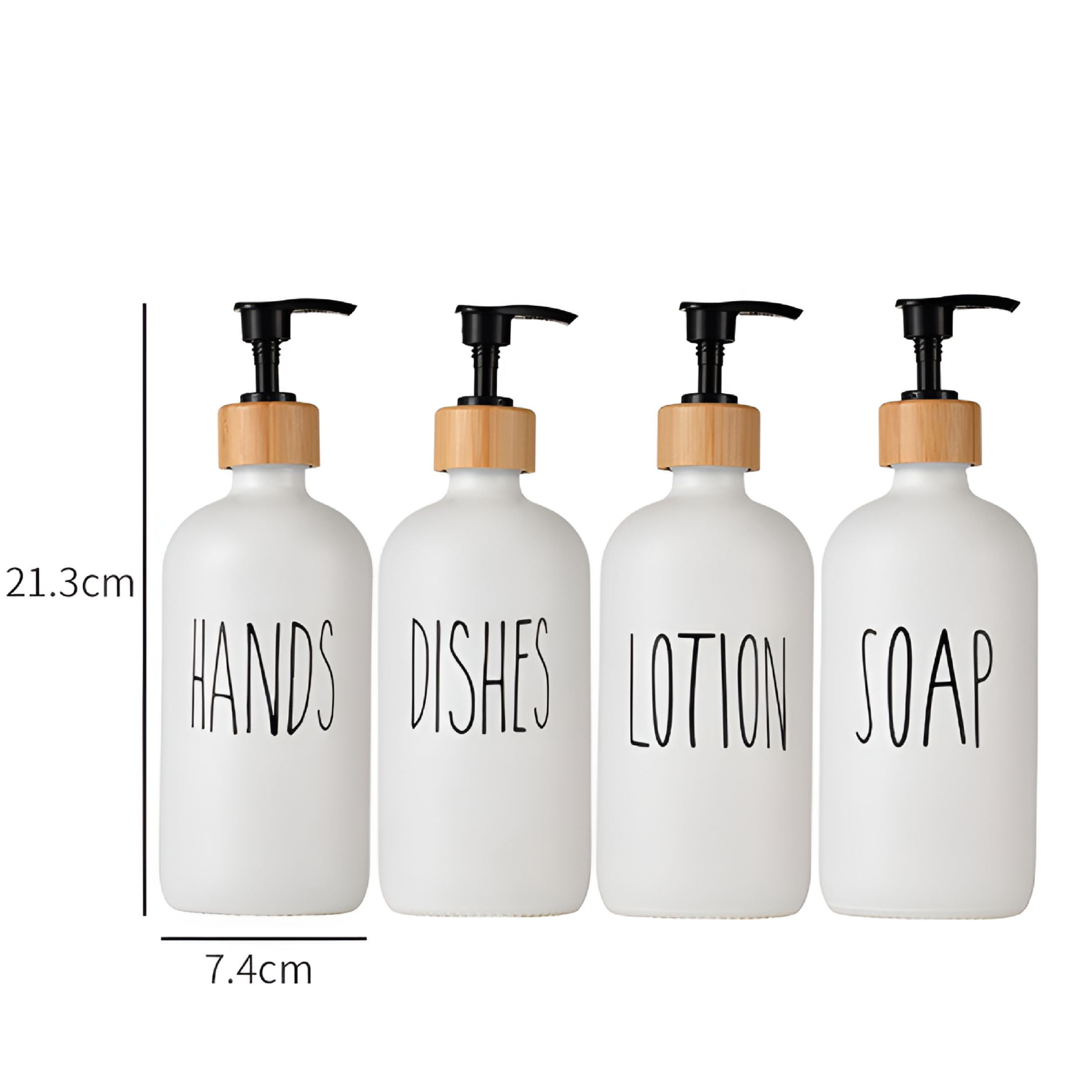 ACDANC Soap Dispenser,Dish Soap Dispenser for Kitchen Sink,Glass Hand Soap Dispenser,Modern Farmhouse Decor Dish Soap Dispenser for Bathroom,Kitchen Sink Decor (White Set)
