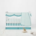 thumbnail image 1 of Bacati - Paisley Petals Floral Aqua Muslin Girls 4 pc Crib Bedding Set with Crib Rail Cover, 1 of 5