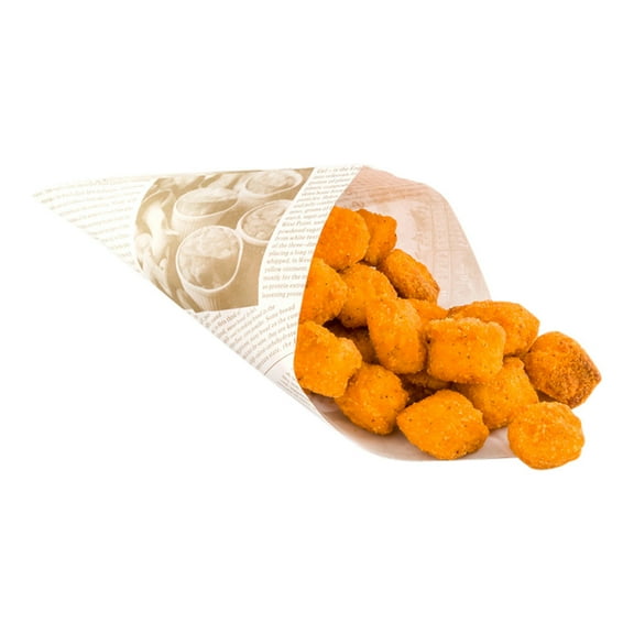 Cone Tek Newsprint Paper Food Cone - Greaseproof - 6" x 6" - 100 count box