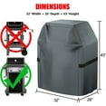 thumbnail image 3 of BBQ Grill Cover, Waterproof, Weather Resistant, Rip-Proof, Anti-UV, Fade Resistant, with Adjustable Velcro Strap, Gas Grill Cover for Weber,Char Broil,Nexgrill Grills, etc. 32 inch, Gray, 3 of 14