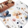 thumbnail image 2 of Area Rug for Living Room, Blue Yellow Flowers Non-Slip Indoor Large Carpet for Bedroom/Dining Room, Spring Summer Garden Wildflowers Washable Low-Profile Rectangle Floor Runner Rugs - 5 x 8 Ft, 2 of 7