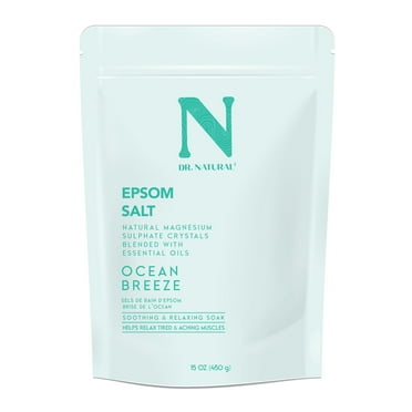 Dr. Natural Epsom Salt, Bath Salt, Bath Soak, Ocean Breeze, 15 oz