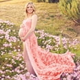 thumbnail image 6 of Lightweight Lace Maternity Gown Featuring Trailing Bustier Support Dress For Cool Pregnancy Comfort, 6 of 8