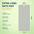 thumbnail image 5 of Yolife Non-Slip TPE Bathtub Mat with Hair Catcher, 39" x 17" Shower Mat for Inside Tub │ Large Drain Holes, Machine Washabl,Grey, 5 of 7