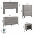 thumbnail image 4 of Bush Furniture Somerset Full/Queen Size Headboard, Dressers and Nightstands Bedroom Set, Platinum Gray, 4 of 7