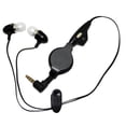thumbnail image 3 of Retractable Headset Hands-free Earphones w Mic Metal Earbuds Headphones In-Ear Wired [3.5mm] [Black] D2X for Blackberry DTek50, Priv - BLU Advance 5.0, Life One X2, R1 HD Plus, Vivo 5 5R, 3 of 4