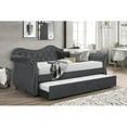 thumbnail image 3 of Abby Modern style Upholstered Tufted Velvet Daybed with Trundle in Gray, 3 of 5