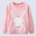 thumbnail image 2 of Caqnni Girls Casual Long Sleeve Graphic Sweatshirt Cute Oversized Polar Fleece Jacket Pocket Sweatshirt Tops Pullover Tops (2-3 Years,Z05-Pink), 2 of 8