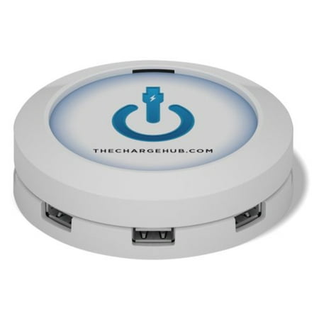 ChargeHub CRGRDSVP-002 7-Port USB Universal Charging Station with Cables, White