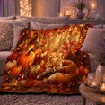 thumbnail image 6 of Sleeping Red Fox with Pumpkins and Lantern, Warm Autumn Forest Illustration for Fox Lovers, Golden Maple Scene and Housewarming Gift, Cozy Flannel Blanket for Cabin and Living Room, Home Decor, 6 of 9