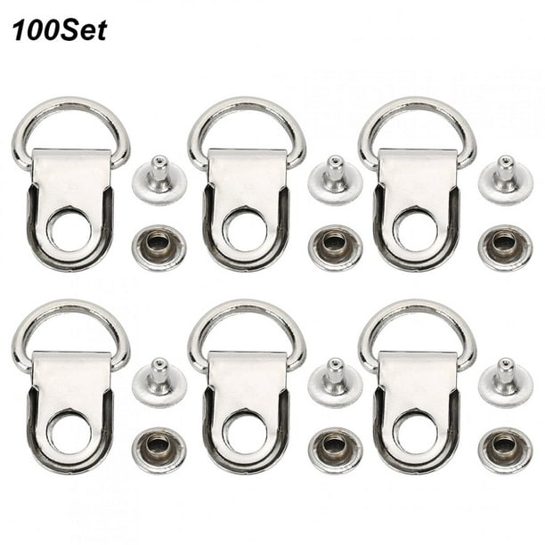 Ymiko 100 Sets Shoe Lace Hooks Fittings Buckles Brass Shoe Leather Bag DIY  Rivet Tool For Repair Climb Hiking Shoes Work Outdoor Mountaineering Boots