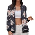 thumbnail image 1 of Sudadera de manga larga con estampado de cremallera y cuello redondo para mujer, chaqueta, blusa, abrigo Fridja  FKASFK1673, 1 of 5