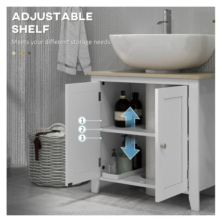 Ditangy Pedestal Sink Storage Cabinet Under Sink Cabinet Bathroom Vanity Cabinet Shape and Adjustable Internal Shelf White