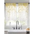 thumbnail image 2 of Yellow Polka Dot Sheer Curtains for Living Room Bedroom, Light-filtering Sheer Curtain, Watercolor Yellow Gradient LigRod Pocket Voile Window Treatment Drapes, 52’’Wx54’’L, 2 Panels Set, 2 of 7