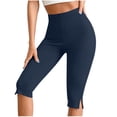 thumbnail image 2 of Diufon Capri Leggings for Women High Waisted Side Slit Stretch Cropped Pants Summer Casual Capris Yoga Pant, 2 of 8