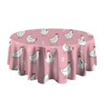 thumbnail image 5 of Pink Chicken Pattern Round Tablecloth 60"x60",Wrinkle Wipeable Table Cloth for Kitchen Dining Room Picnic Patio Party, 5 of 6