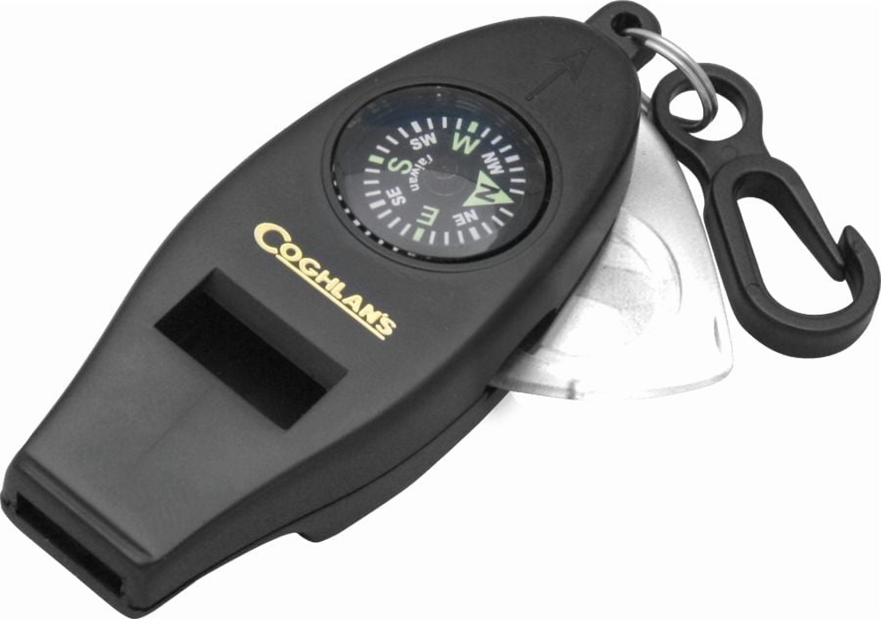 Sifflet quatre fonctions de Coghlan's Multi-usage. Couleur: Noire