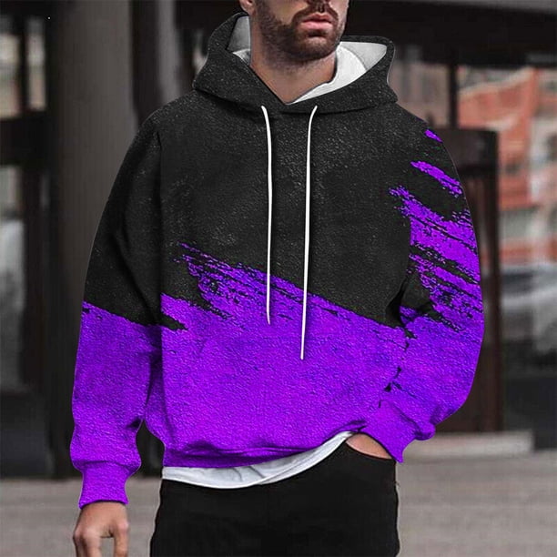 Sudadera con capucha para hombre, estilo casual, con cuello redondo, estampado, manga larga, blusa de poliéster