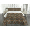 thumbnail image 3 of Ambesonne Aztec Quilted Bedspread Set 3 Pcs, Cultural Folk Boho Triangles, King Size, Multicolor, 3 of 5