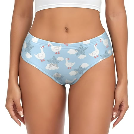 Womens Underwear - Cute Goose On A Blue Sky No Show Seamless Underwear for Women  Soft Stretch Womens Panties  Hipster Ladies Panties Bikini Underwear Briefs