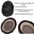 thumbnail image 4 of Mens Toupee Male Hairpieces Human Hair Replacement System Fine Mono Top and PU Perimeter Toupee for Men Medium Density 6" Durable Male Hair Prosthesis, 4 of 7