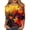 Gold, variant on Womens 3/4 Sleeve Round Neck T-Shirt Vintage Patchwork Fall Maple Leaf Print Casual Loose Autumn Blouse Tops Red 3XL
