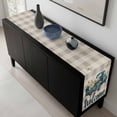 thumbnail image 5 of Daisy Butterfly Table Runner 72 Inches Long, Blue Floral Truck Pastoral Grey Check Kitchen Coffee Dining Table Decoration for Home Party Birthday Wedding Home Decor 13x72 Inches, 5 of 8