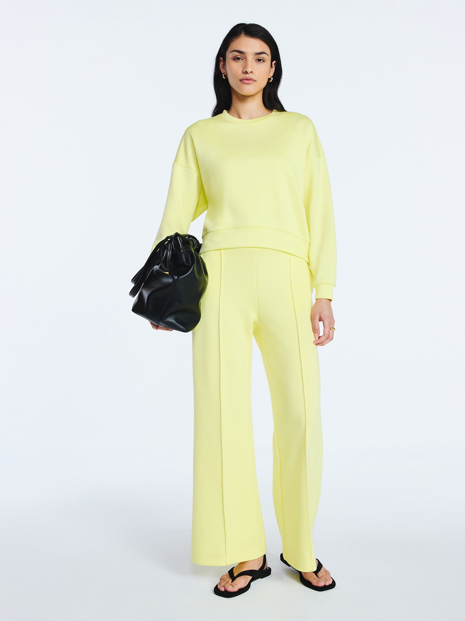 Scoop Women's and Women's Plus Scubaknit Cropped Sweatshirt with Drop Sleeves, Sizes XS-4X
