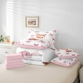 thumbnail image 4 of Erosebridal Cartoon Fox Bedding Sets Full with Comforter, Pink Bow-tie Duvet Insert, Cute Animal Decor, Reversible, 4 of 5