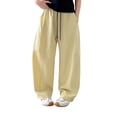 thumbnail image 3 of Barrel Sweatpants Girls Baggy Front Seam Drawstring Curved Wide Leg Sweatpants for Teen Girls Gym Y2k Sweats Pants Joggers, 3 of 7