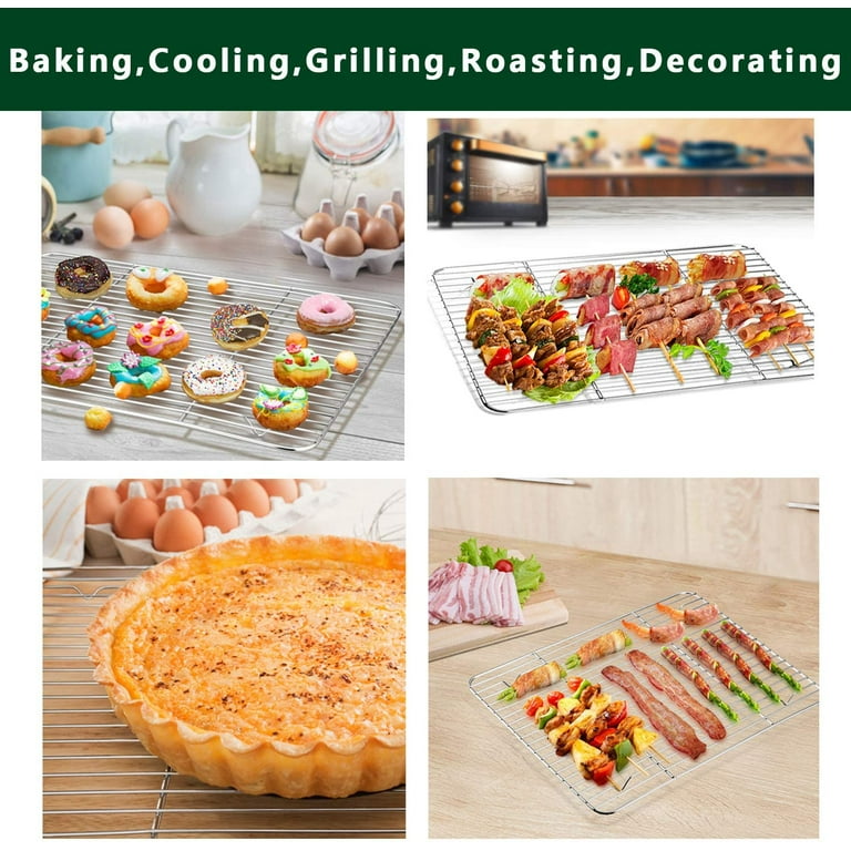 Stainless Steel Baking & Cooling Wire Rack Jelly Roll Cookie Sheet