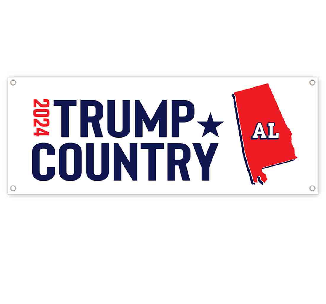 Alabama for Trump Banner 13 oz Heavy-Duty Vinyl Single-Sided with Metal Grommets Non-Fabric
