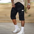 thumbnail image 3 of Homeyce Mens Long Cargo Shorts Below Knee Elastic Waist Shorts Long Capri Below the Knee Big and Tall Cargo Shorts Multi-Pocket Hiking Outdoor Stretch Casual Cargo Shorts,Blue S, 3 of 4
