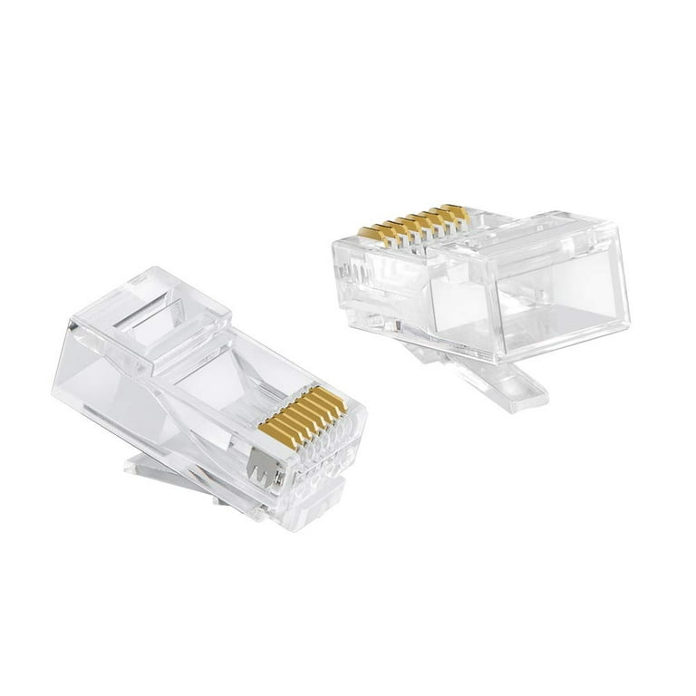 CableCreation Cat6 RJ45 Ends, 100-PACK Cat6 Connector, Ethernet Cable Crimp Connectors  UTP Network Plug for Solid Wire and Standard Cable, Transparent 100Pack 