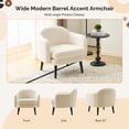 thumbnail image 3 of Ktaxon Accent Chair, Teddy Velvet Deep Seat Armchair with Wood Legs, Comfy Sinlge sofa for Living Room, Bedroom, Reading Nook Teddy White, 3 of 12