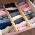 thumbnail image 2 of 6 Pack Bamboo Drawer Dividers, 4.65'' High Adjustable 12.5-17 Inch, Wooden Dresser Separators with Soft Foam Ends for Clothes, Baby Clothes and Nursery Storage, 2 of 7