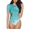 thumbnail image 1 of Balery Tranquil Ocean Canoe Journey Body de cuello redondo de manga corta para mujer Tops de manga corta Tops básicos-Medium, 1 of 7