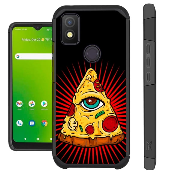 Compatible with Cricket Icon 4 Hybrid Fusion Guard Phone Case Cover (Pizza Eye)