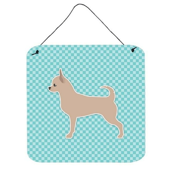 Chihuahua Checkerboard Blue Wall or Door Hanging Prints