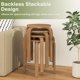 thumbnail image 5 of Songqin Stackable Bentwood Stools Set of 4, 18-Inch Height Backless Counter Chairs with Round Top, Anti-Slip Felt Pad, Portable School Stool for Dining Room, Kitchen, Classroom (Walnut), 5 of 18