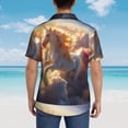 thumbnail image 4 of Sikiie Rainbow Cloud White Horse Print Men's Hawaiian Shirt, Summer Beach Button Pocket Short Sleeve T-Shirt,Medium, 4 of 7