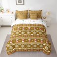 thumbnail image 2 of Manfei Happy New Year 7 Pieces Bedding Comforter Set,Cute Christmas Snowmen Full Bedding Set,Sweet Candy Cnae Fitted Sheet Flat Sheet For Teens,Luxury Bedroom Decor Reversible, 2 of 8