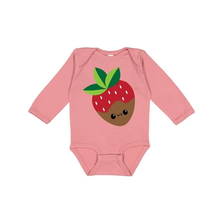 

Inktastic Kawaii Chocolate Strawberry Gift Baby Boy or Baby Girl Long Sleeve Bodysuit