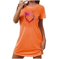 thumbnail image 2 of Camisón corto de San Valentín para mujer, talla grande, estampado en el pecho, cuello redondo, manga corta, 2 of 3