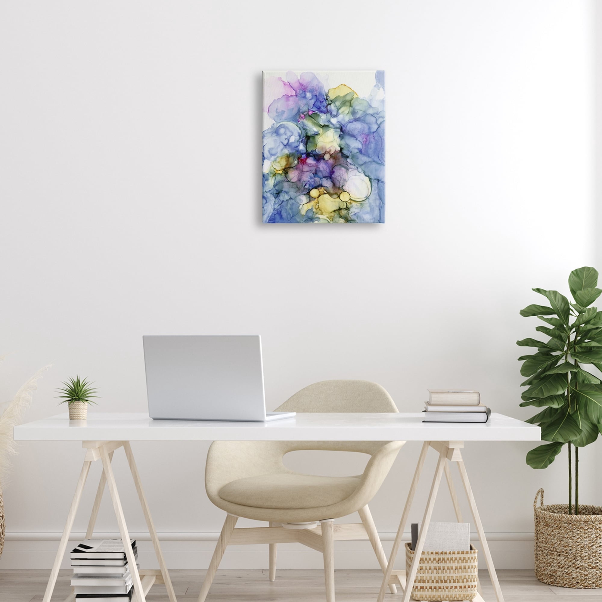 Stupell Industries Contemporary Bold Abstract Watercolor Painting Cool Tones, 16 x 20, Design by Kim Curinga