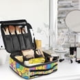 thumbnail image 5 of FORMRS Travel Makeup Bag Large Capacity Train Case Cosmetic Organizer with Adjustable Dividers, Vibrant Dinosaur, 5 of 8
