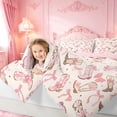 thumbnail image 3 of meiyoeat Girly Cowgirl Boot Twin Comforter Sets For Kids, Coquette Bow Print Bedding Set For Girls,Pink Reversible,2 Pieces, 3 of 7