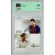 Lionel Messi & Cristiano Ronaldo 2022 Leaf #LM-CR Dual GOAT Trading Card PGI 10