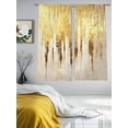 thumbnail image 4 of Sheer Curtains 72 Inches Long, Abstract Gold Light Filtering Window Curtains for Living Room/Bedroom, Modern Brush Luxury Strokes Artwork Rod Pocket Voile Sheer Curtain Drapes, 52"W x 72"L, 2 Panels, 4 of 8