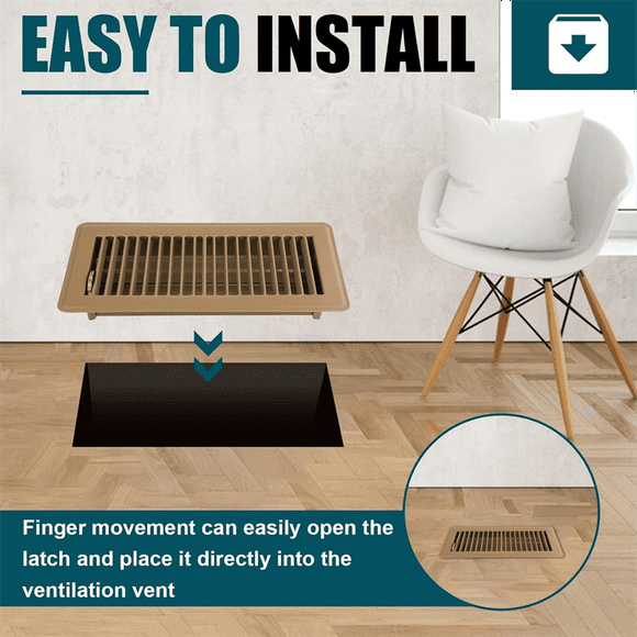 Floor Register 4x10, 4 Pack Floor Register Vents,Heavy Duty Steel Walkable Floor Grates,Adjustable Decor Grate